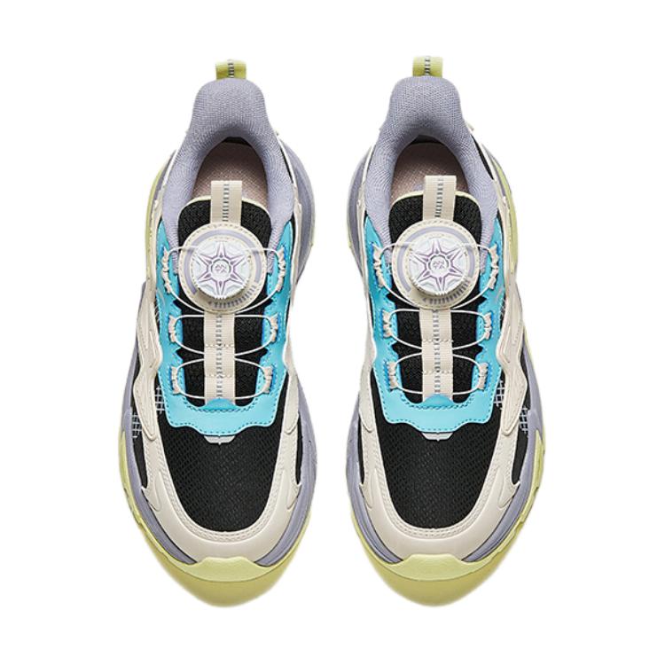 Детские повседневные кроссовки low top из искусственной кожи и текстиля, удобные, нескользящие и устойчивые к истиранию Antakids, черный/fish belly белый/ice синий — фото 4