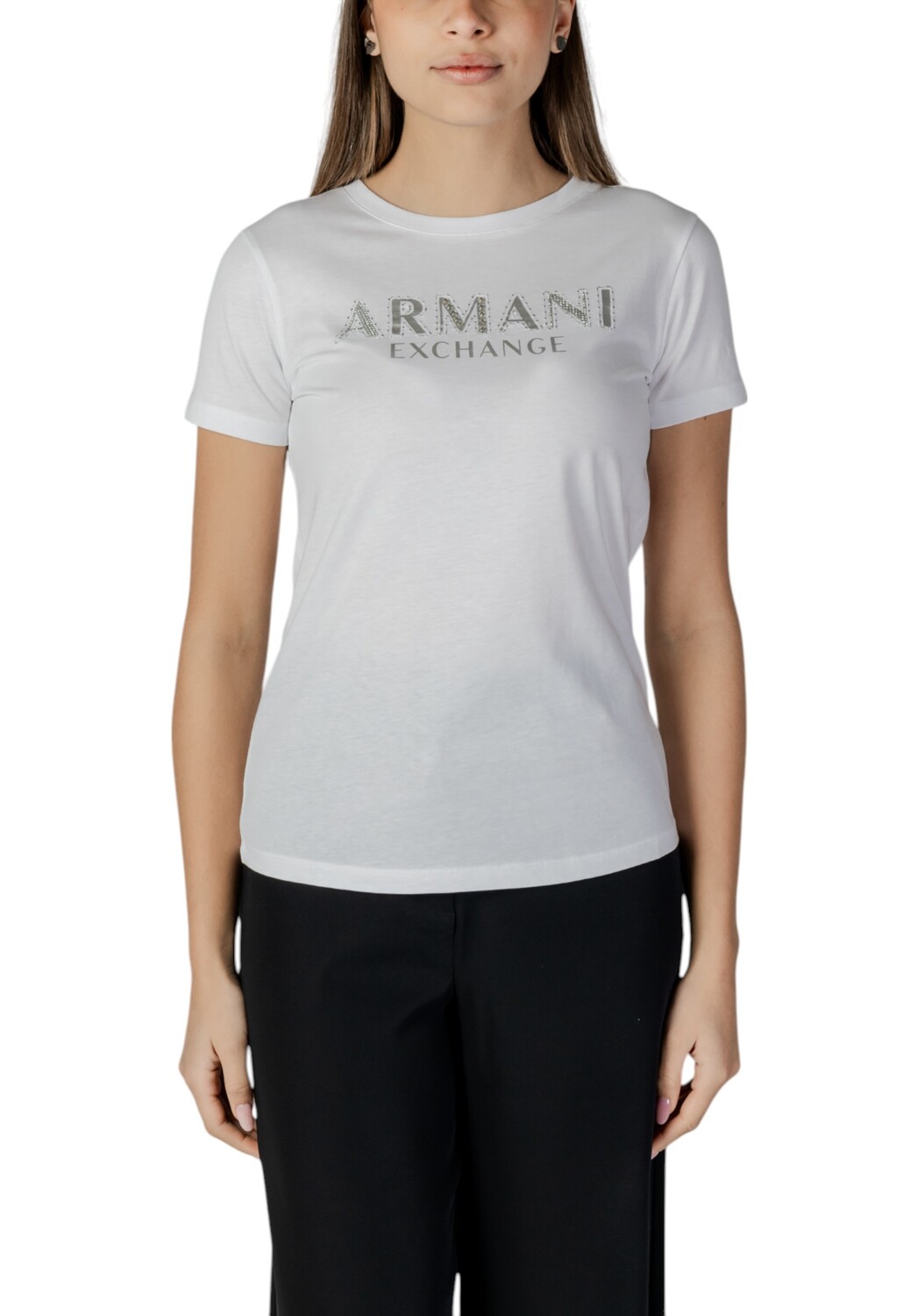 

Футболка женская Armani Exchange с большим логотипом, белый