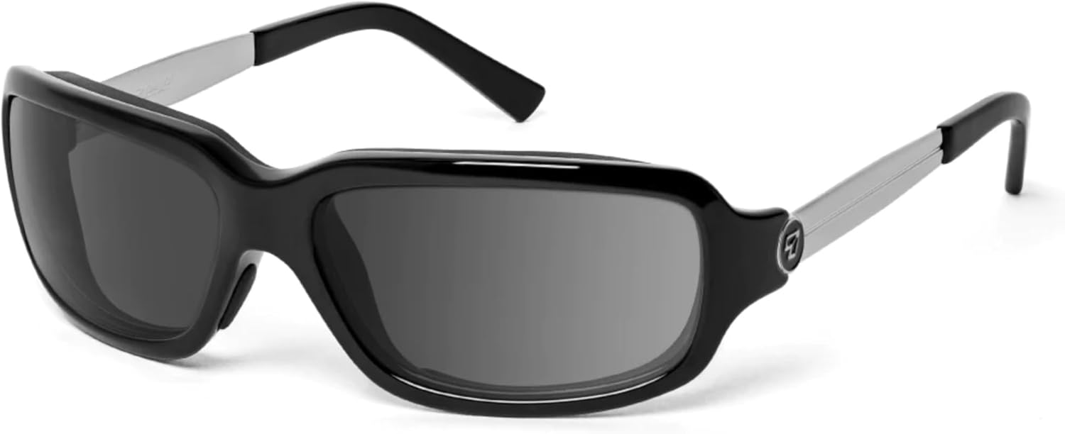 

7-глазные солнцезащитные очки Tahoe с ветрозащитной подкладкой и мягкой вставкой для использования на открытом воздухе, 100% защита от UVA + UVB излучения 7 EYE, Glossy Black Frame/Polarized Gray Lenses