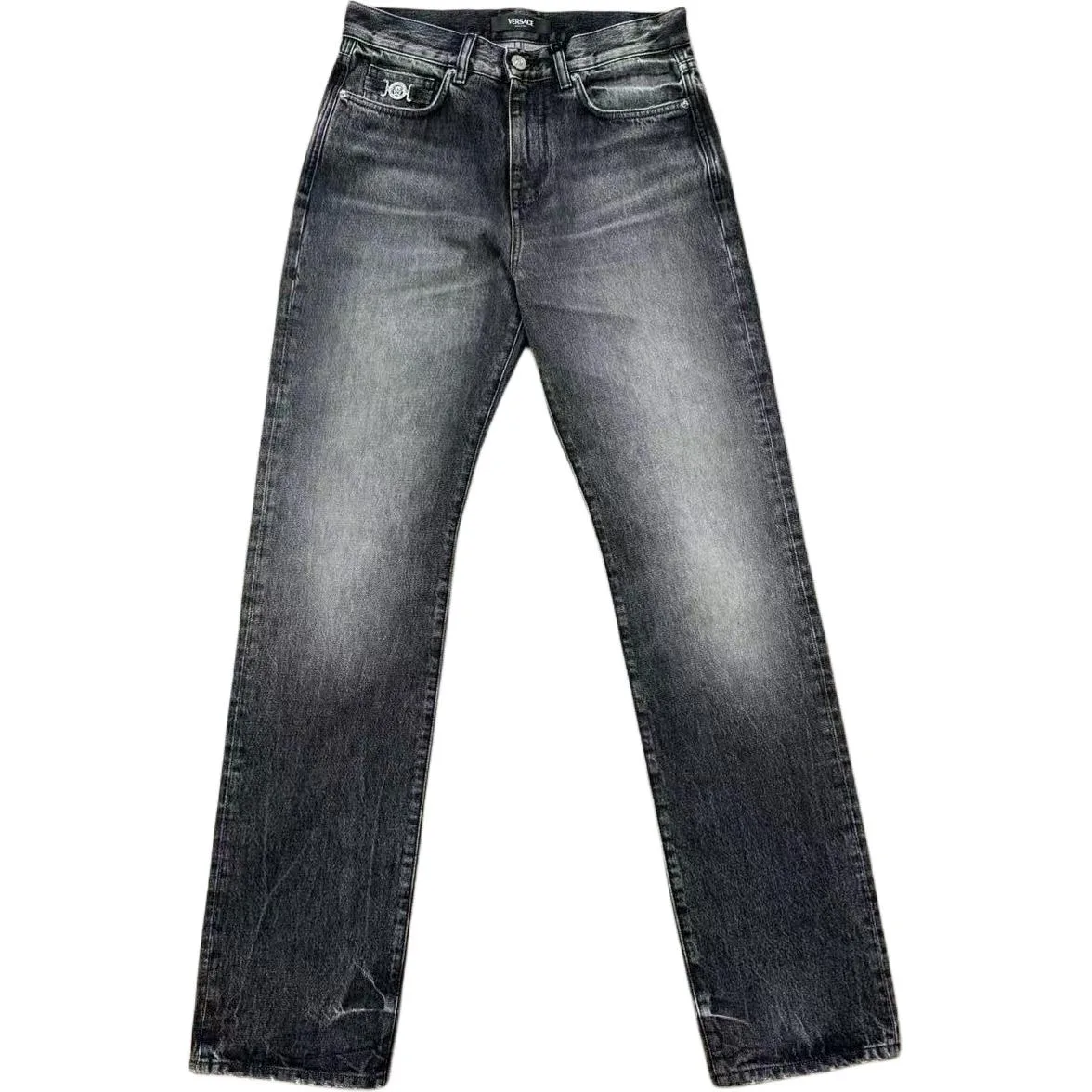 VERSACE Джинсы Men's Gray Moderate Straight Fit