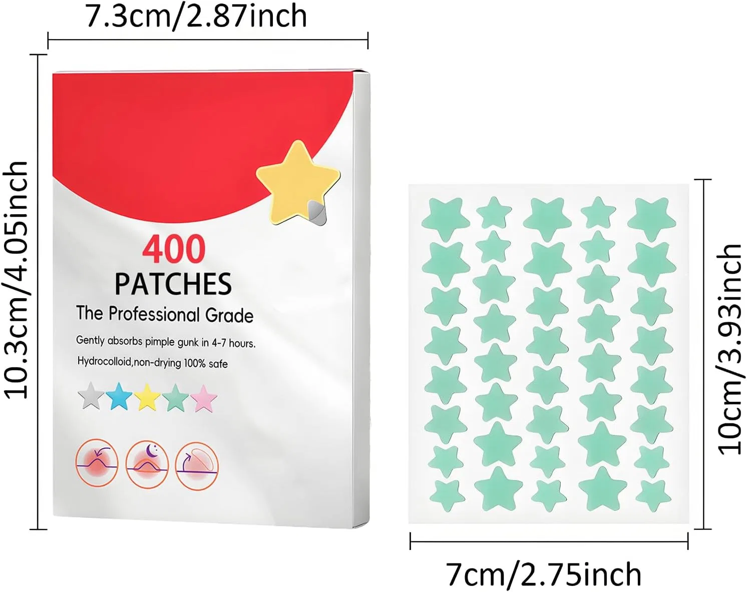 Пластыри для лица звездочки BaraRose, 400 шт — фото 4