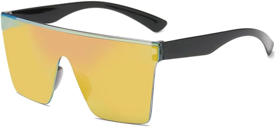 

Популярные ультралегкие тонкие солнцезащитные очки 2027 года с большой оправой и защитой от УФ-излучения для уличной фотосъемки и вождения MTZJH, Black Orange Yellow