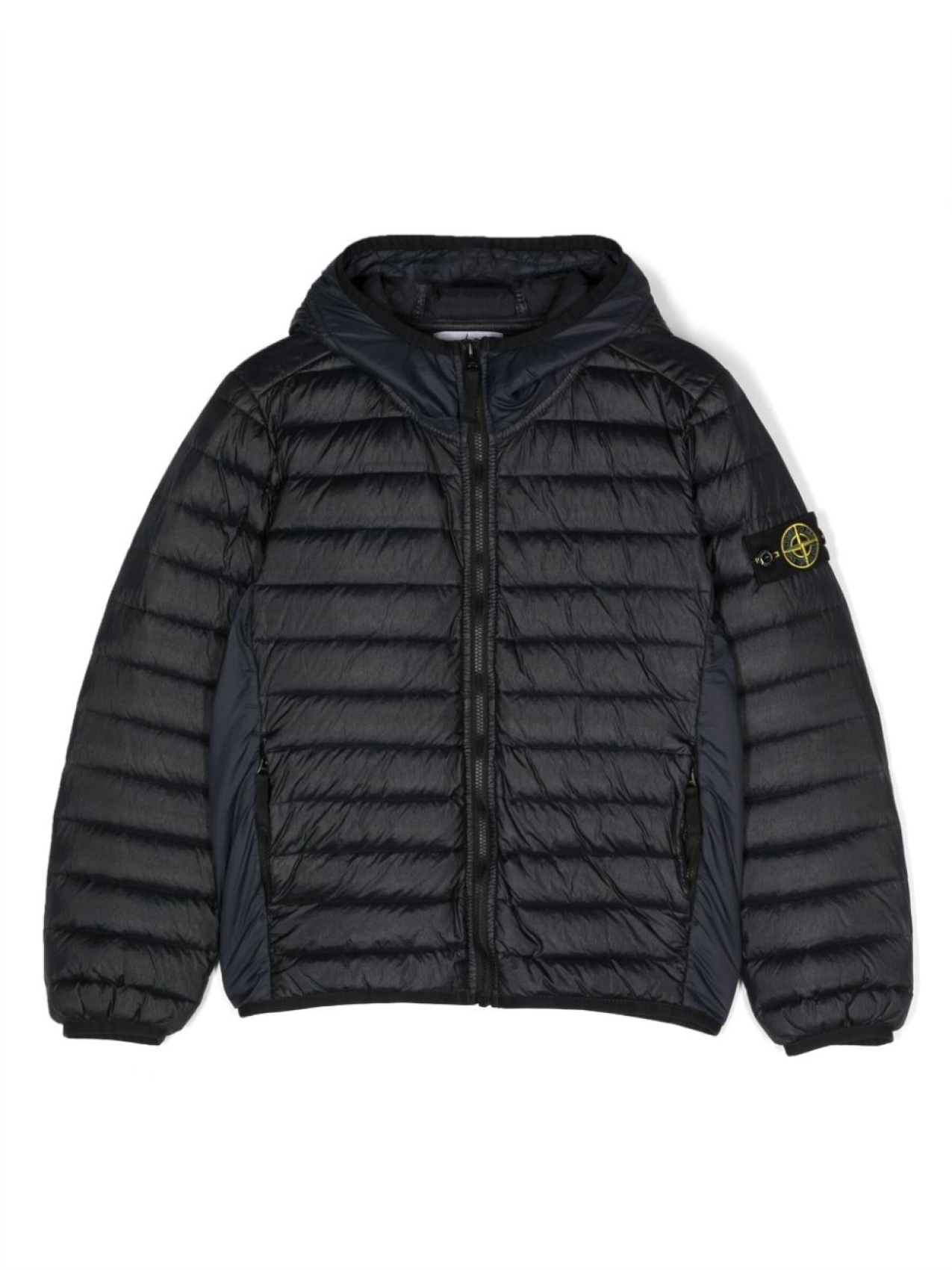 

Stone Island Junior пуховик с капюшоном и нашивкой Compass, синий