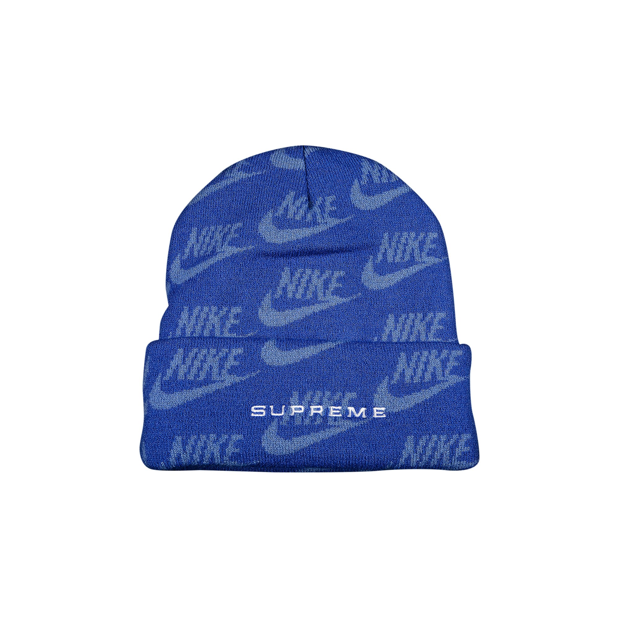 

Шапка с жаккардовым логотипом Supreme x Nike, синяя