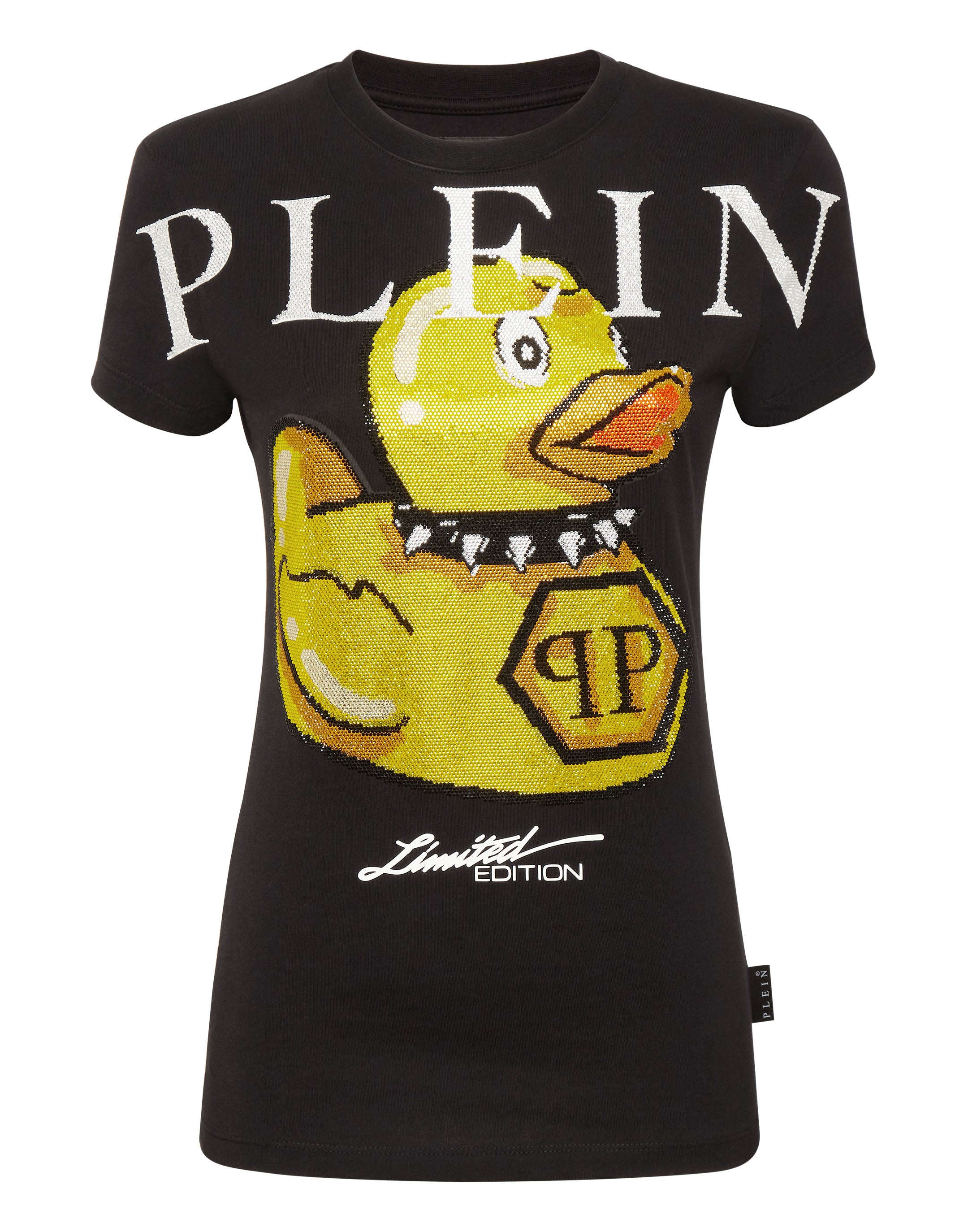 

Футболка с круглым вырезом SS PP Duck со стразами PHILIPP PLEIN, черный