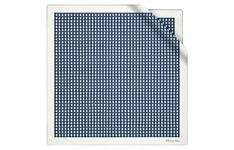 

Шелковый платок женский морской синий/белый DIOR