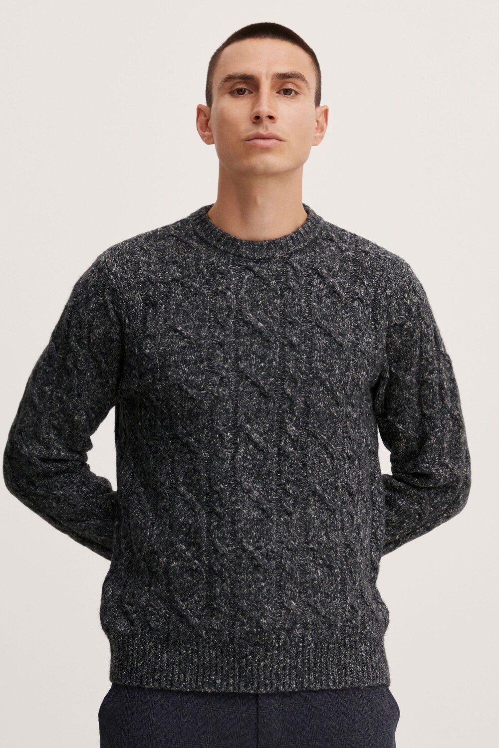 

Пуловер CASUAL FRIDAY Strick Karl 0044 crew neck cable knit 20504501, синий