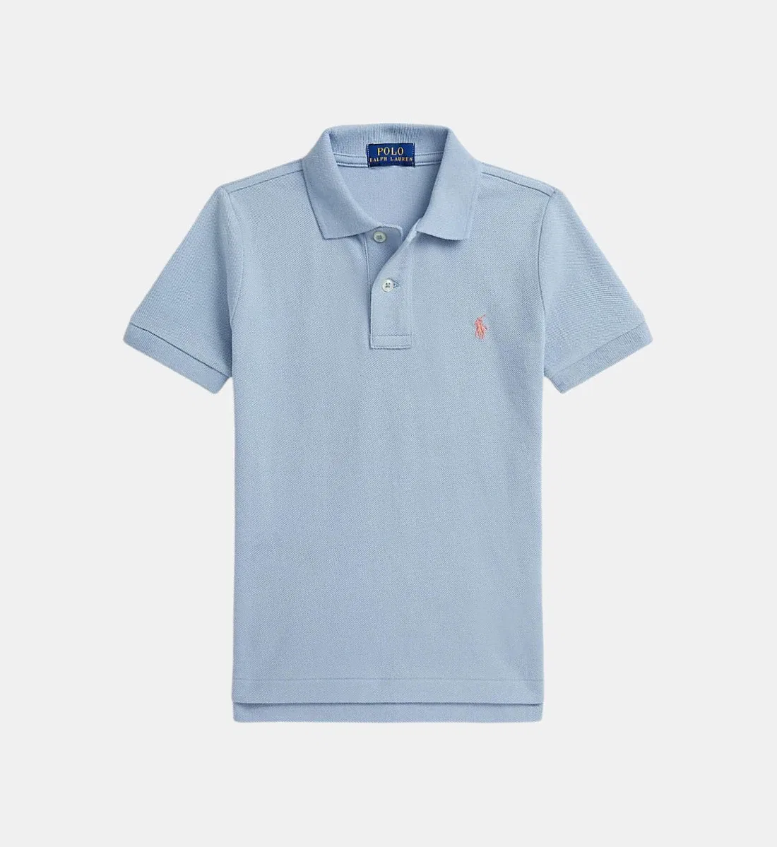 Прямая футболка-поло из смесового хлопка пике Polo Ralph Lauren, голубой