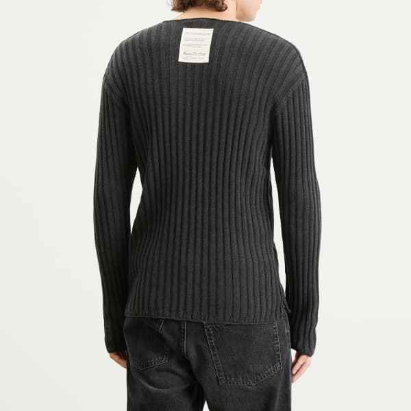 Джемпер Kartic из хлопка с ребристой отделкой Acne Studios, темно-серый melange — фото 3