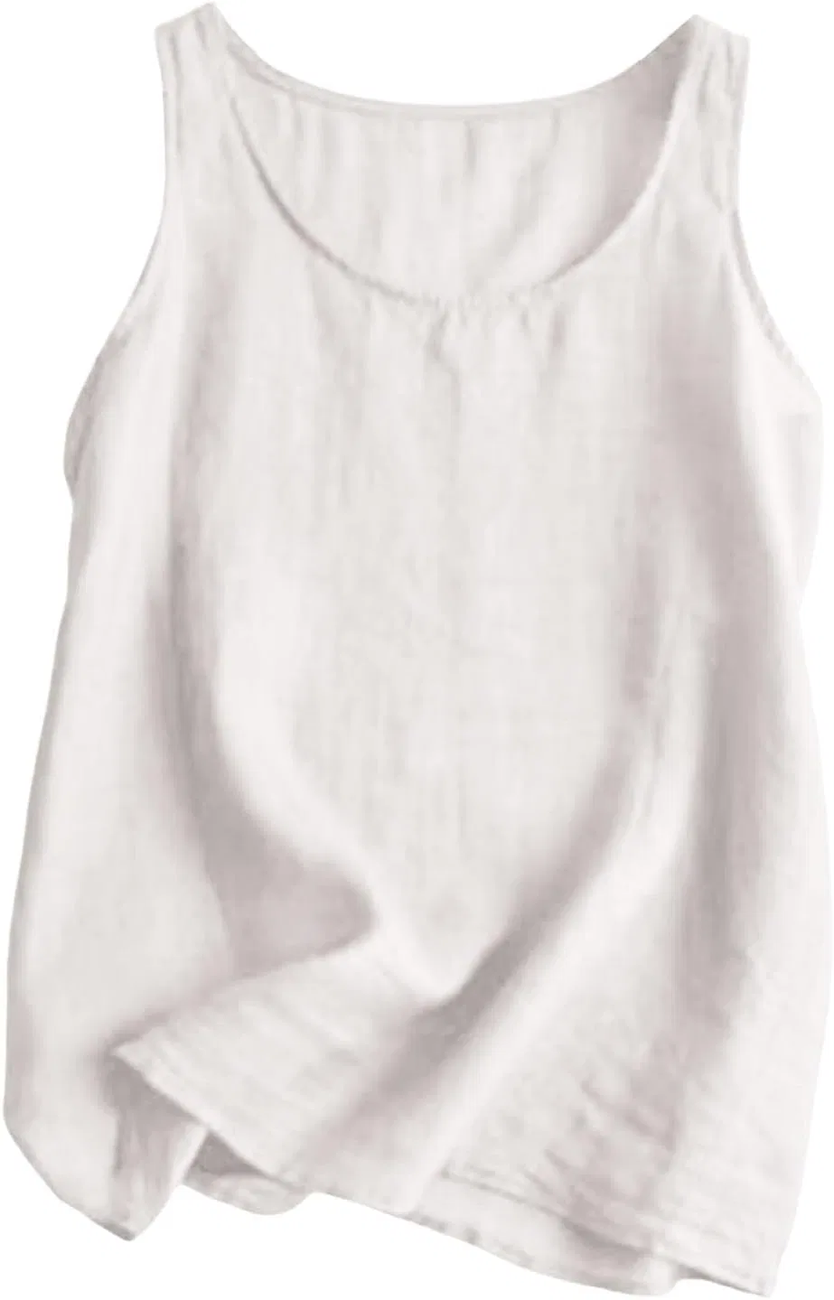 Блуза, льняная, свободного кроя, Camisole Women, белый