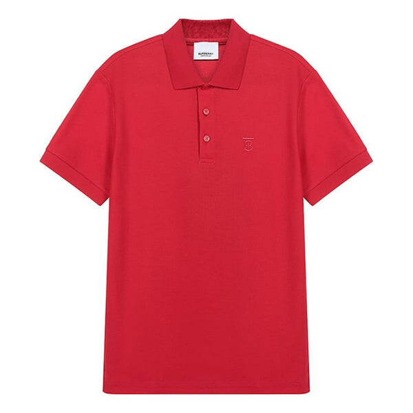 

Футболка men's fw20 cotton short sleeve polo shirt red Burberry, красный