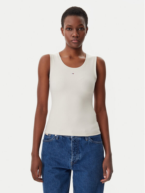 

Топ облегающего кроя Essential DW0DW20673 Tommy Jeans, бежевый