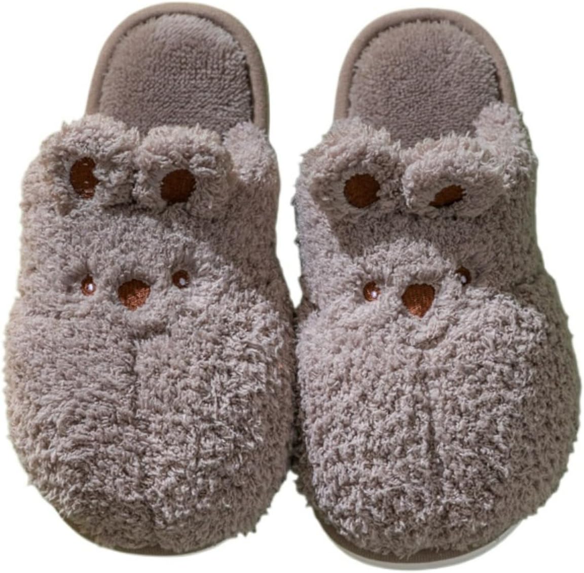 

Домашние тапочки с бантиком для женщин и мужчин, пушистые, милые, мягкие, теплые, для дома, с противоскользящей подошвой Elirar, коричневый