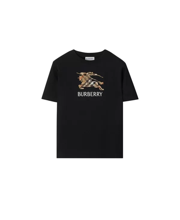 

Детская хлопковая футболка в клетку ekd - для малышей и взрослых. Burberry, черный