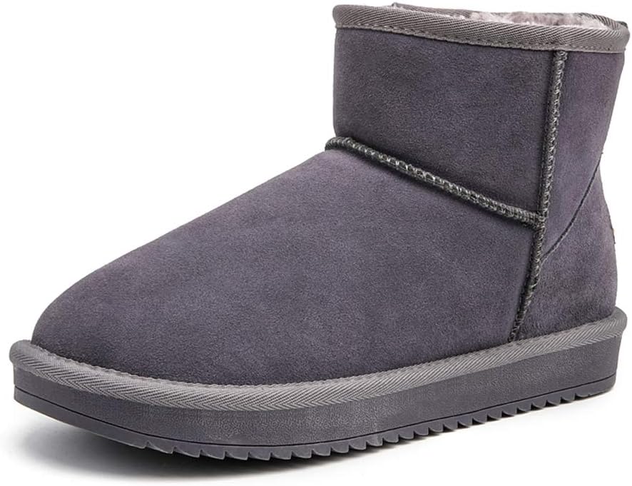 

Мужские и женские ботинки для снега зима теплые с утеплителем из меха наружные водонепроницаемые ботильоны против скольжения Asifn, серый