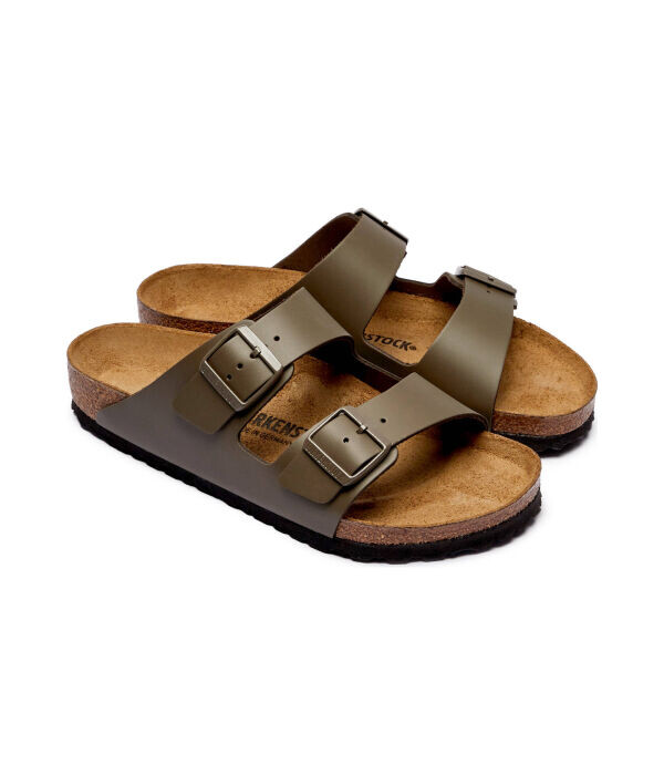 Тапочки кожаные Birkenstock Arizona Eva, серый — фото 3