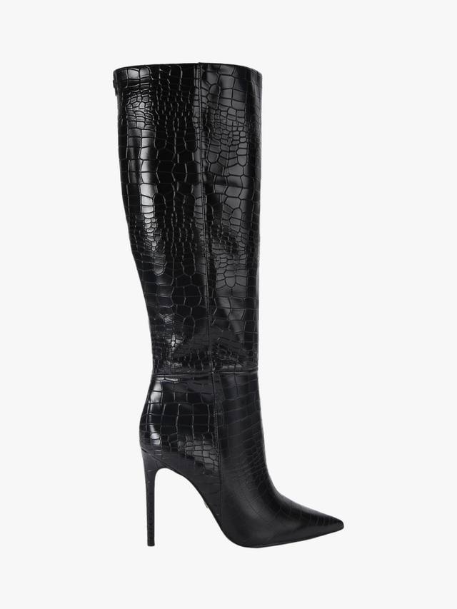 Кожаные сапоги до колена на шпильке Tassa KG Kurt Geiger, Black