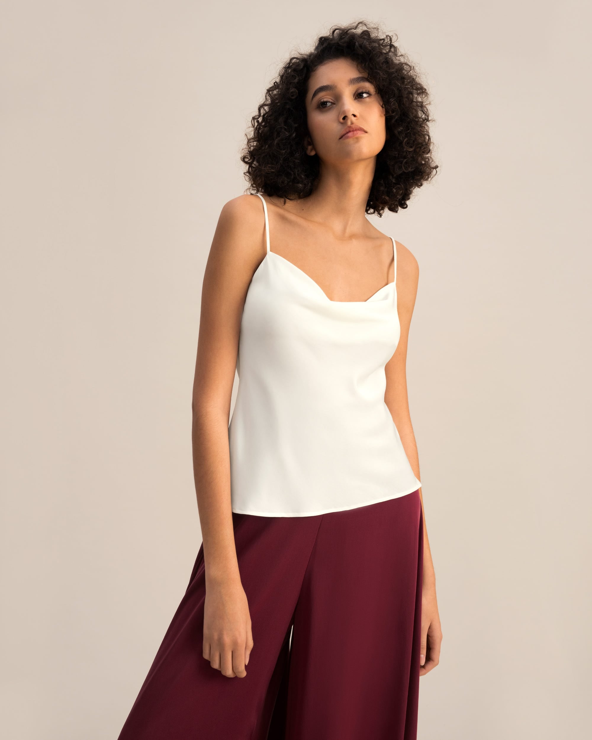 

Топ Cowl Neck Camisole LILYSILK, белый