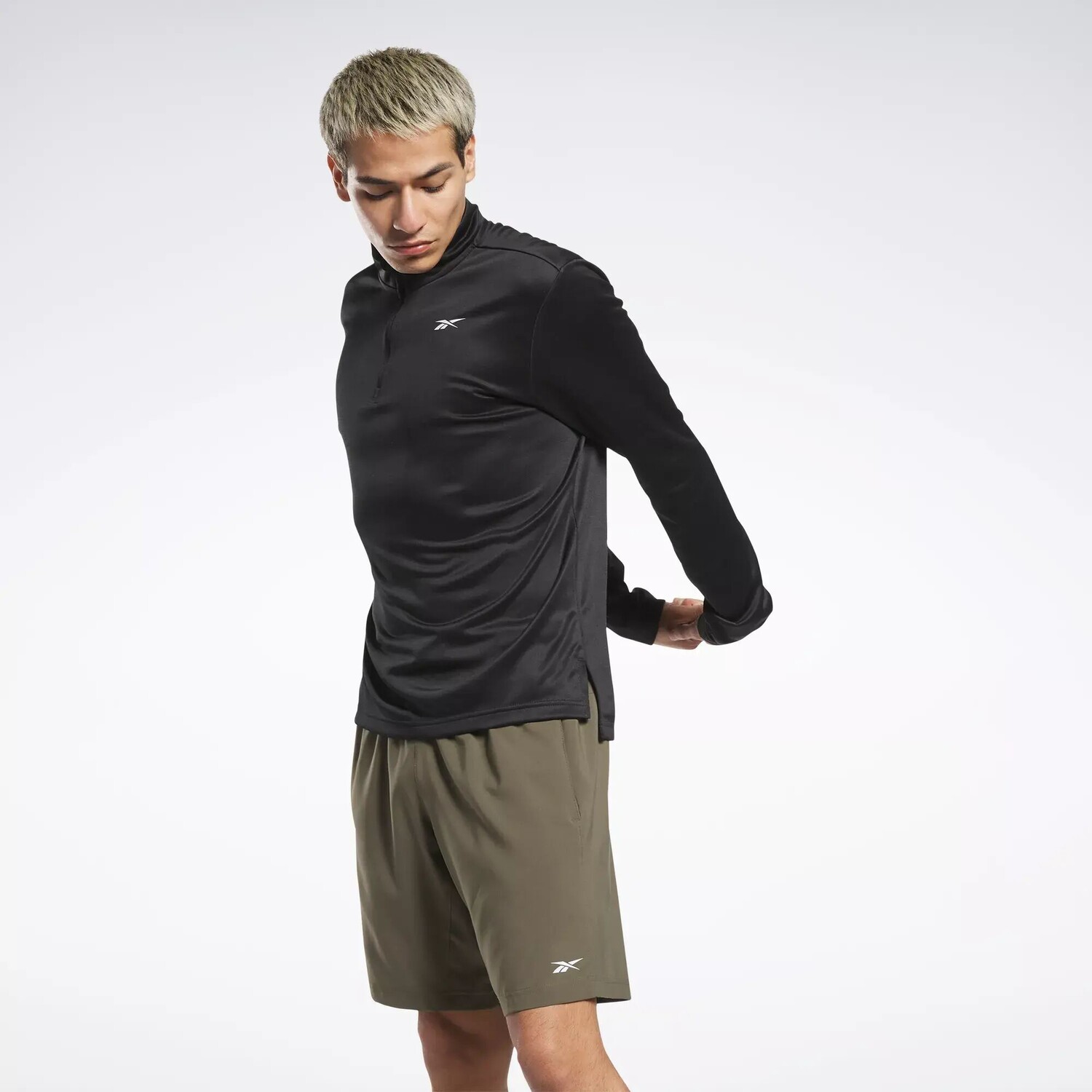

Майка с молнией до четверти для тренировки Reebok, черный