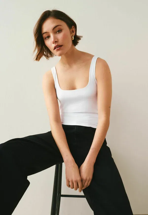 Топ Regular fit soft touch Next, белый — фото 3