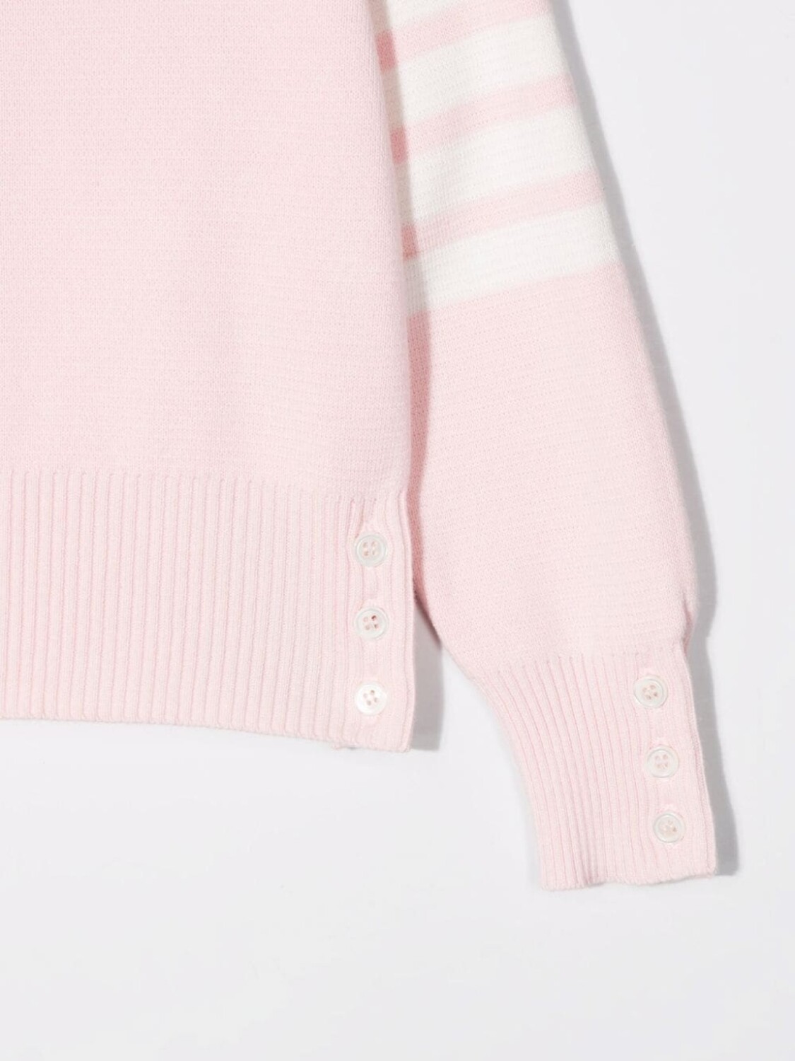 Свитер с круглым вырезом и полосками Thom Browne Kids, розовый — фото 3