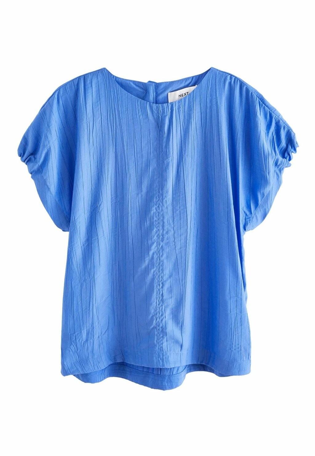

Блузка Gathered Short Sleeve Textured Boxy Regular Fit Next, синяя