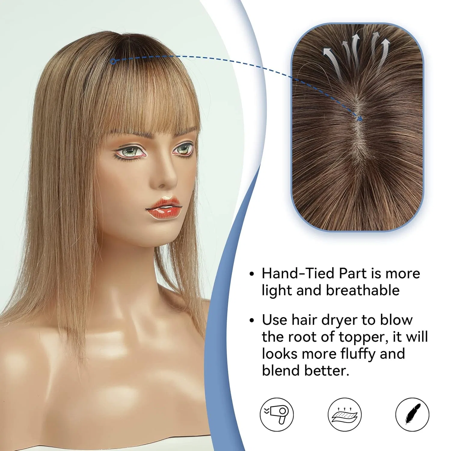 Женский шиньон HAIRCUBE из 100% натуральных волос с челкой Haircube — фото 3