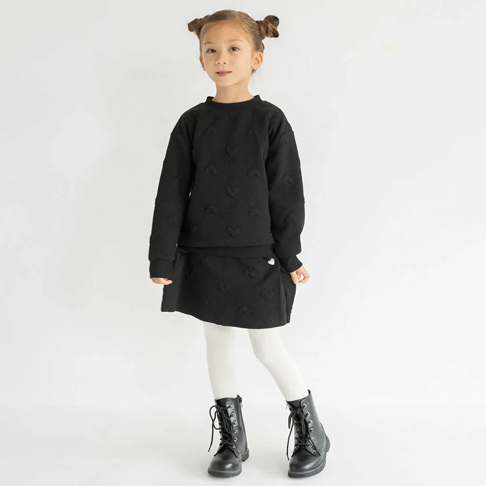Толстовка с объемным жаккардовым принтом в виде сердечек Branshes, black — фото 4