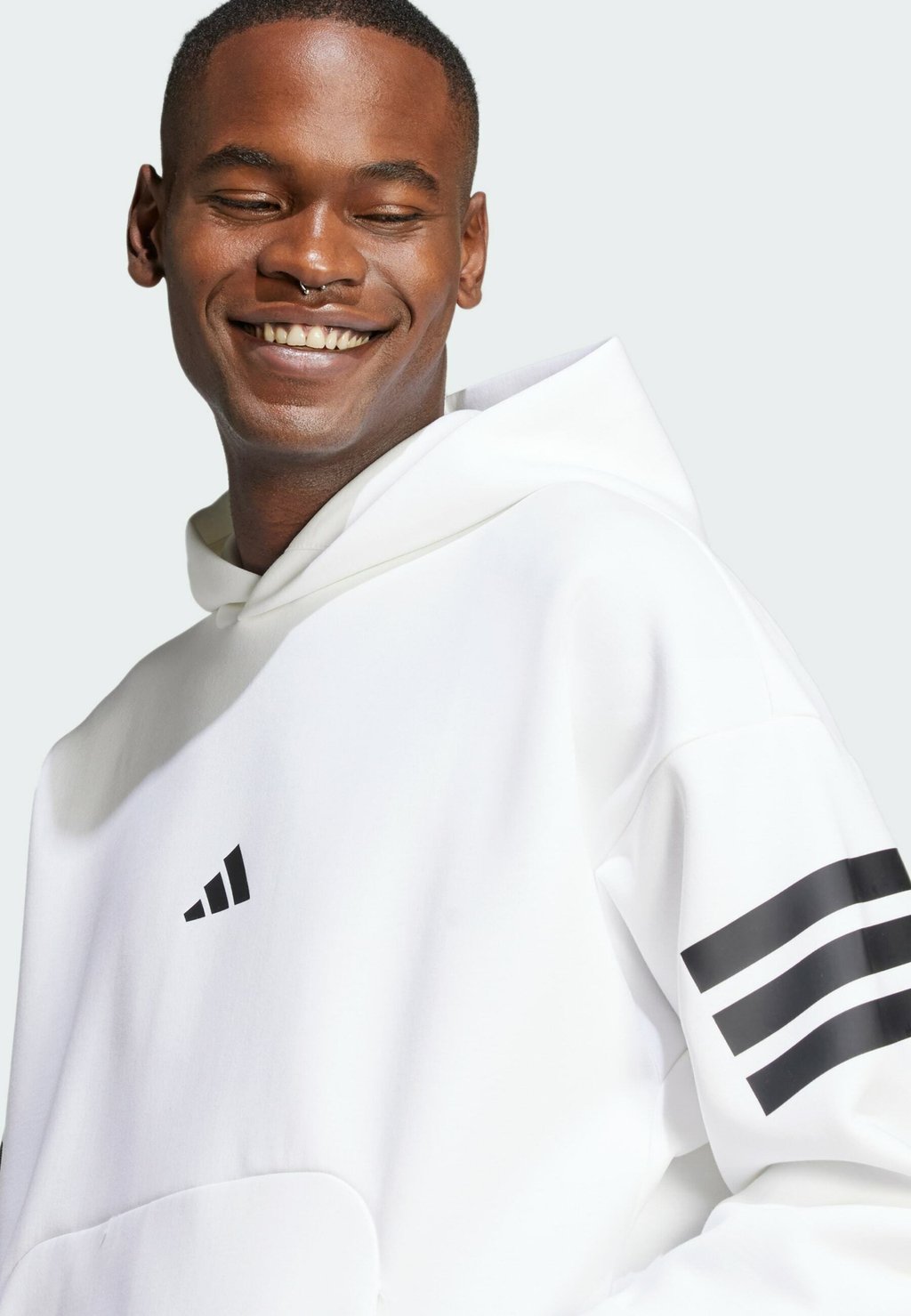 Толстовка с капюшоном Adidas Sportswear, белый — фото 3