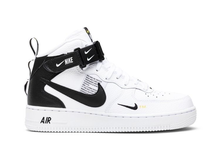 

Кроссовки Nike Air Force 1 Mid '07 LV8 'White Black', белый, Белый;черный, Кроссовки Nike Air Force 1 Mid '07 LV8 'White Black', белый