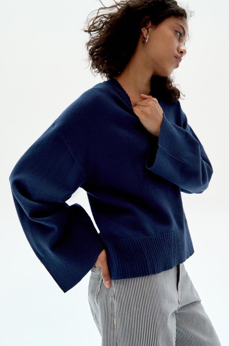 

Джемпер с длинными рукавами Pull And Bear, синий