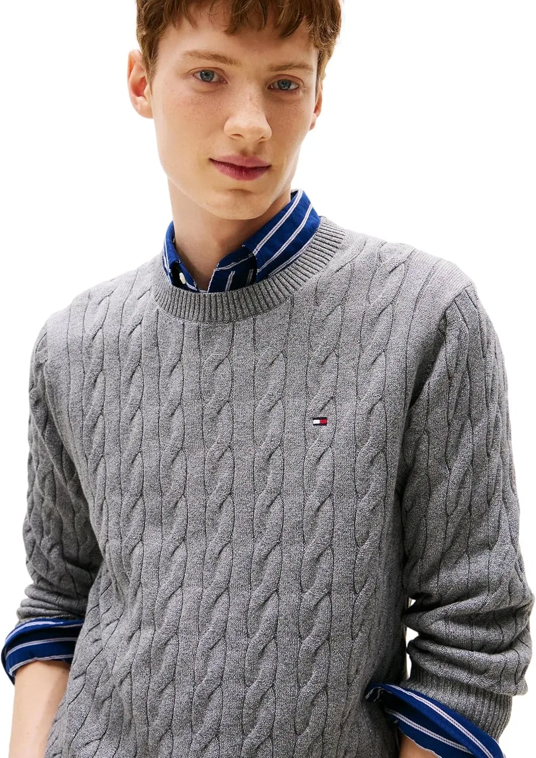 Свитер Tommy Hilfiger Men's Iconic Cable Knit из коллекции 2024, темно-серый — фото 3