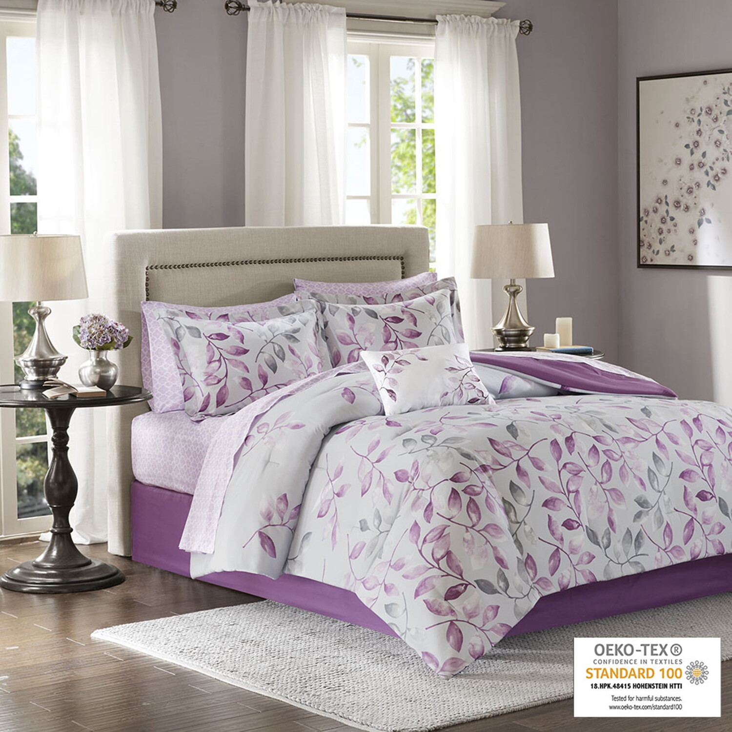 

Комплект постельного белья Madison Park Essentials Queen Lafael, фиолетовый