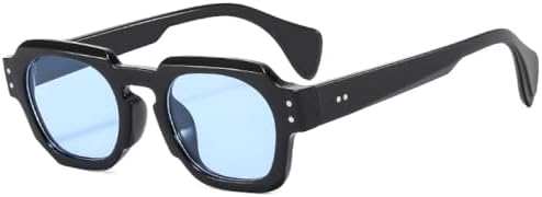 

Модные квадратные солнцезащитные очки для женщин, ретро-очки для мужчин, трендовые черные и серые солнцезащитные очки с защитой от УФ-излучения UV400 MTZJH, Black Blue