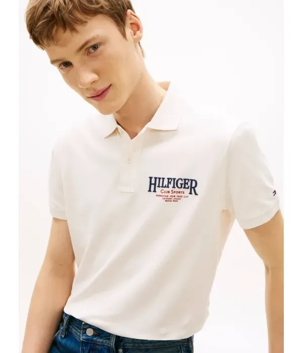Полюс regular fit Tommy Hilfiger, экрю — фото 4
