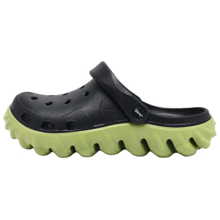 

Jeep Клоги мужские черные с зелеными и красными шнурками, цвет Black Green-Red Lace-Up