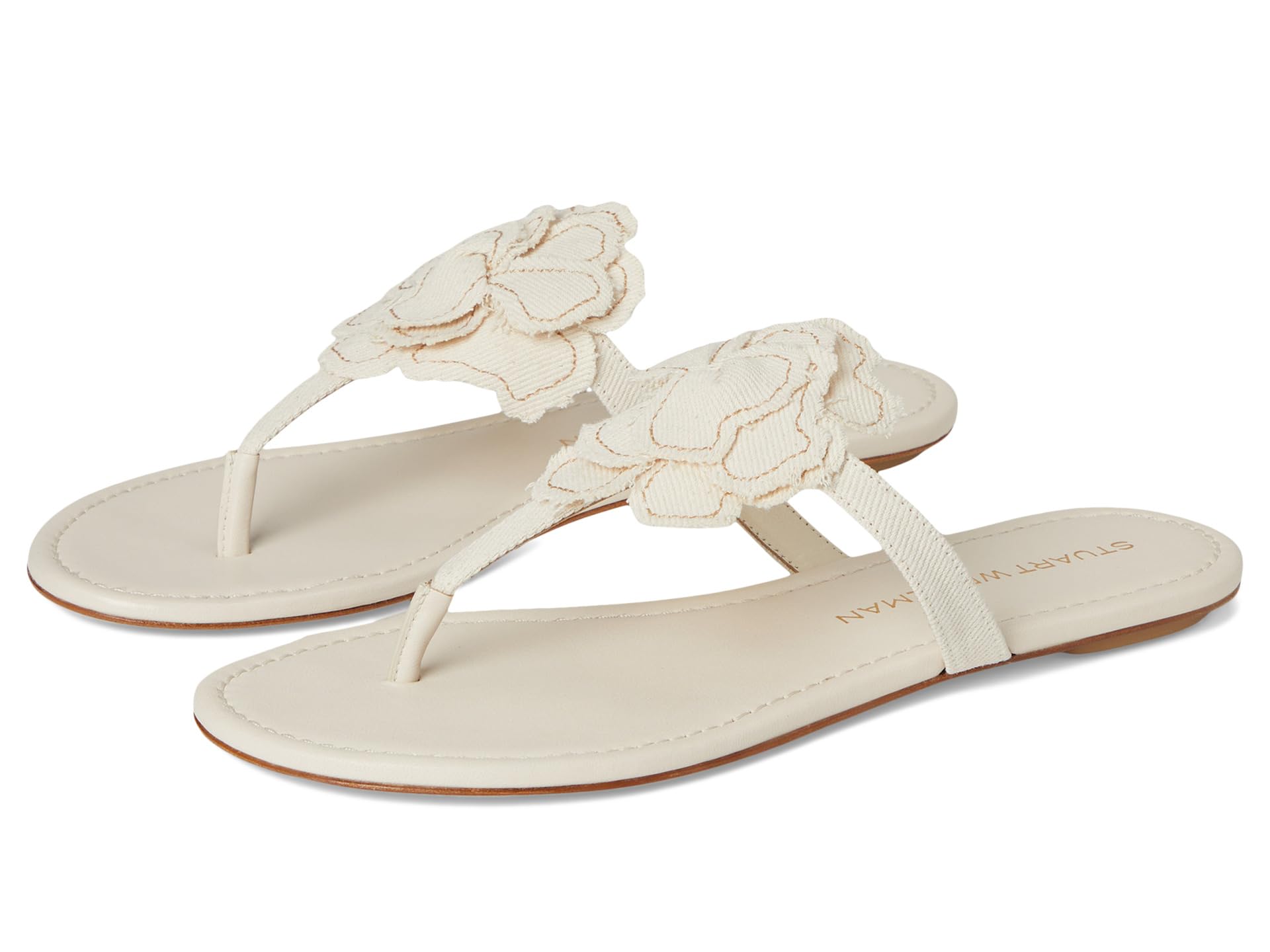 Сандалии Stuart Weitzman Rio T-Strap Sandals, Linen
