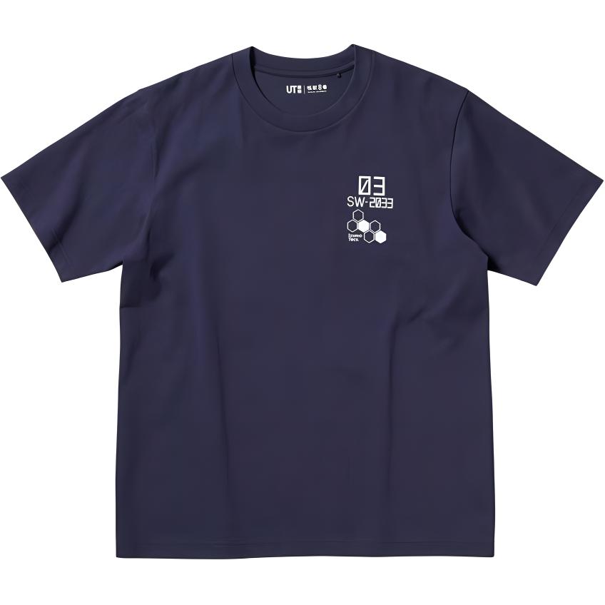 Футболка Uniqlo X GUAISHOU8HAO LIANMINGKUAN унисекс темно-синяя — фото 2