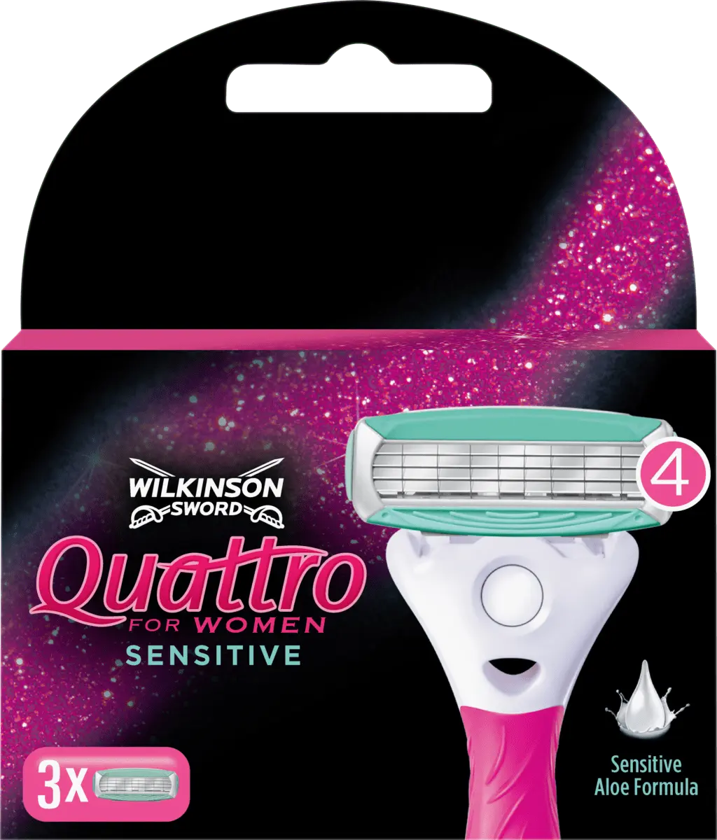 

Бритвенные лезвия Quattro для чувствительных женщин 3 шт. WILKINSON SWORD
