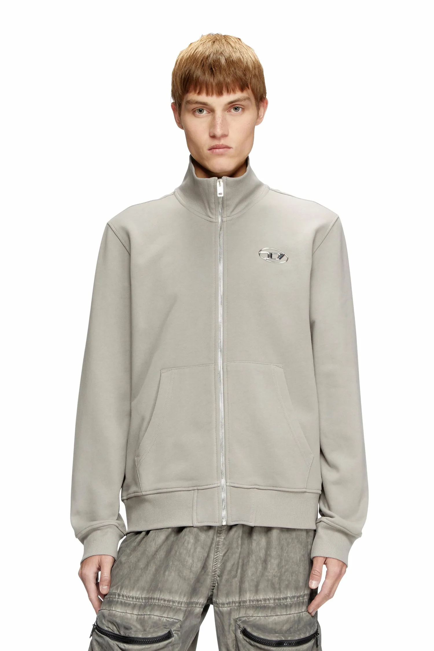 Мужская толстовка на молнии S-GINNI-ZIP-OD Diesel, gray