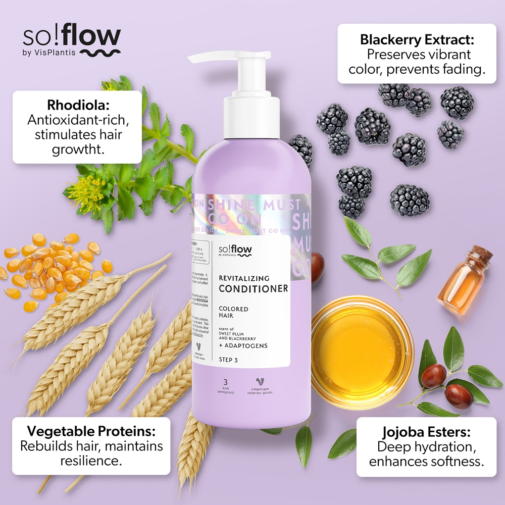 Кондиционер для восстановления окрашенных волос So!Flow, 400 мл — фото 3