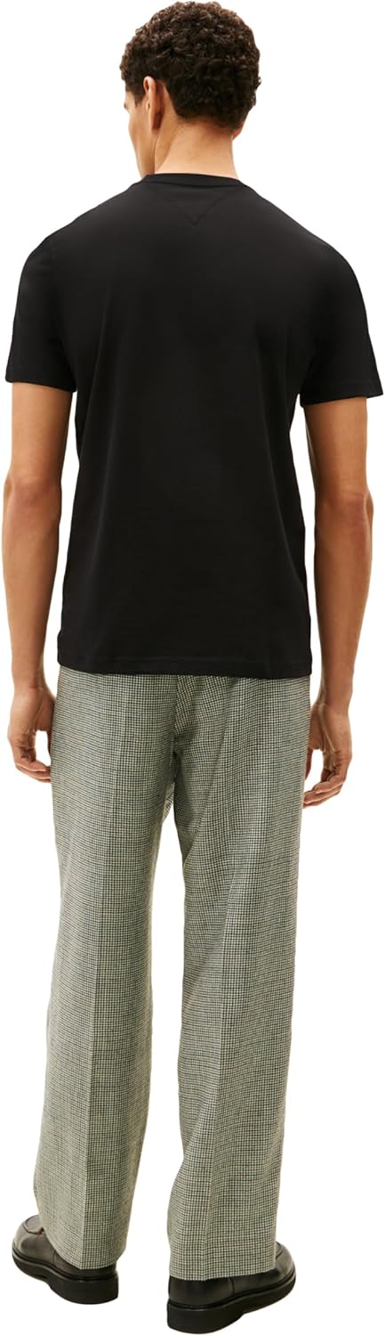 Мужская футболка с коротким рукавом и фирменными полосками Tommy Hilfiger, Jet Black — фото 4