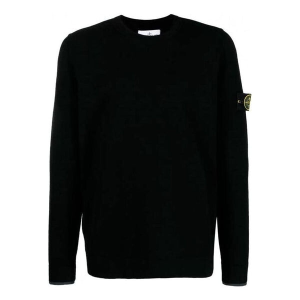 

Свитер wool crewneck sweater 'black' Stone Island, черный