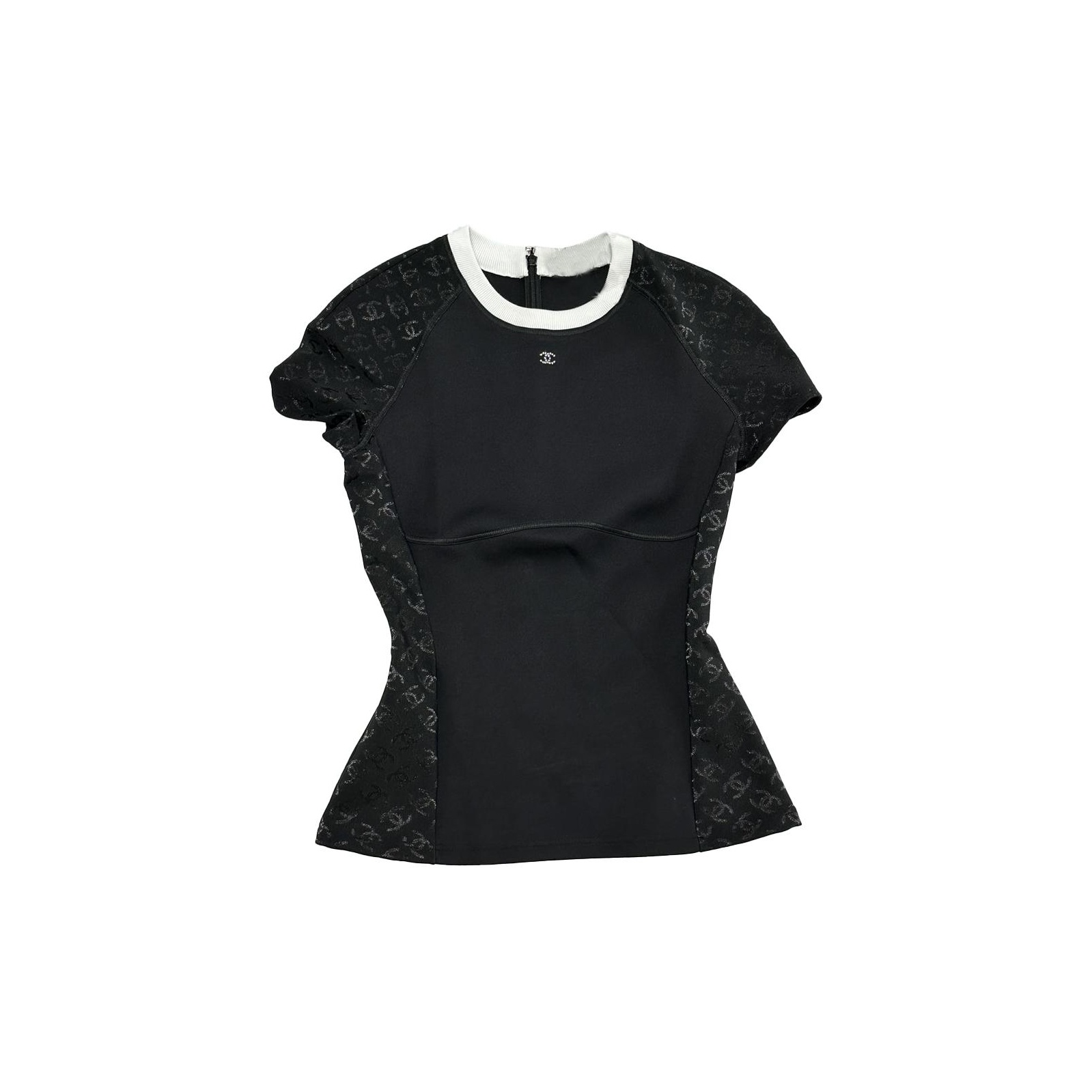 

Футболка с рукавом реглан женская CHANEL, черный