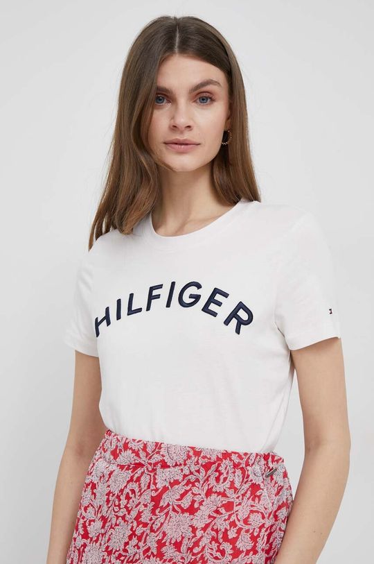 

Хлопковая футболка Tommy Hilfiger, бежевый