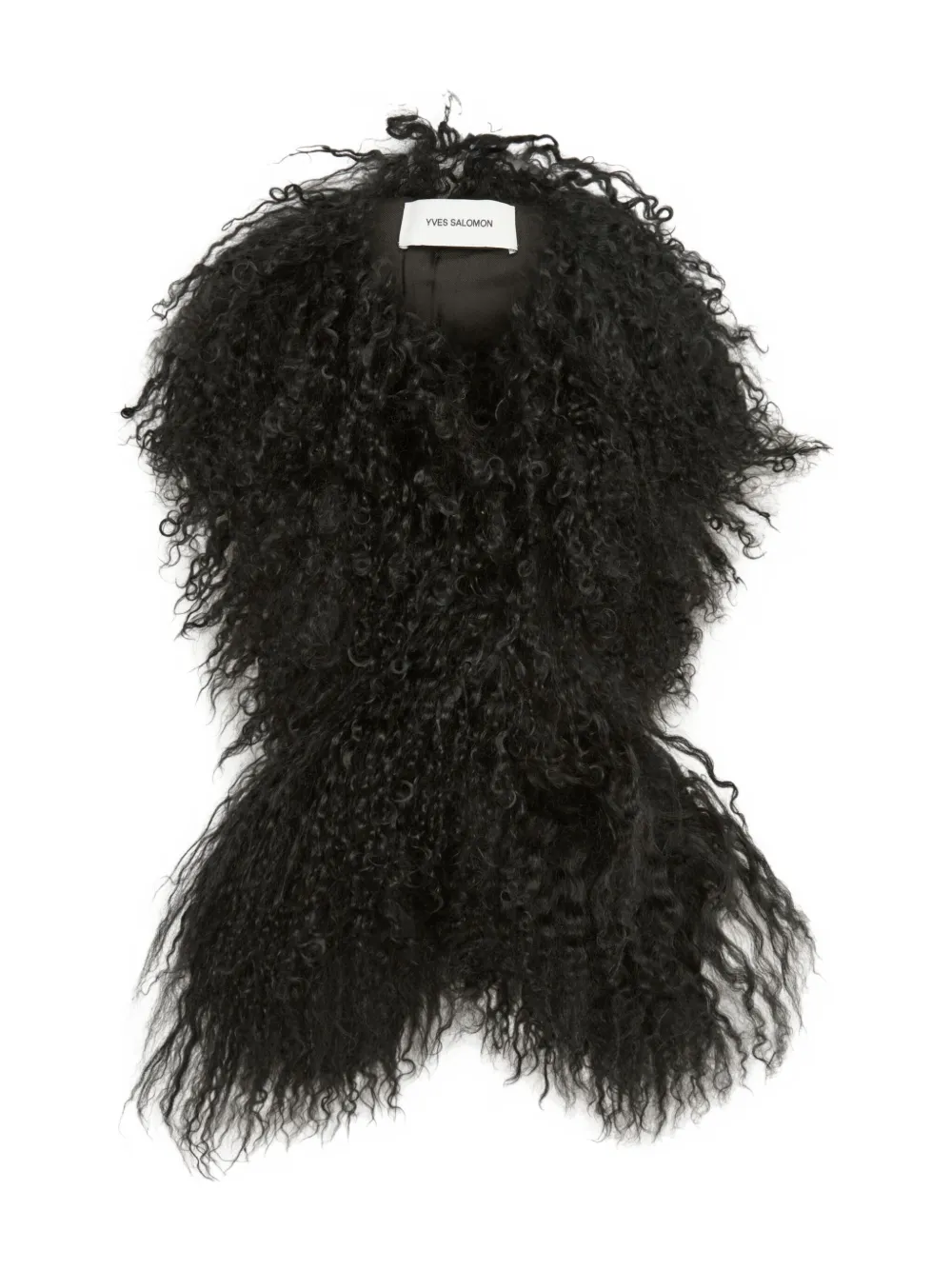 

Шерстяной шарф из овечьей шерсти YVES SALOMON, черный