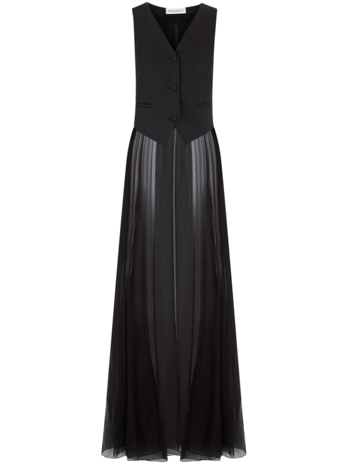 

Nina Ricci длинный жилет, черный