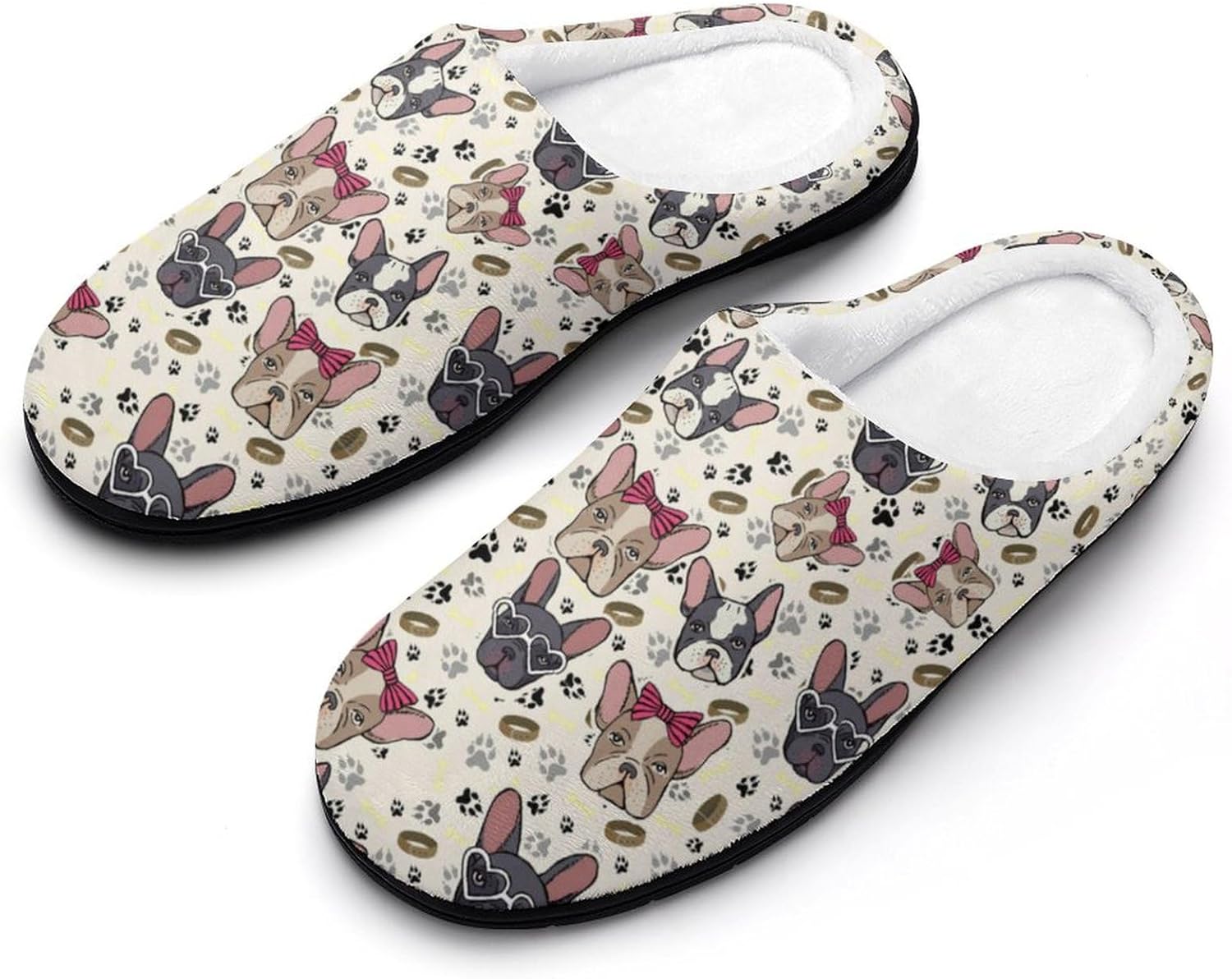 

Мужские и женские домашние тапочки Хэллоуин, хлопковые тапочки с закрытым носком, мягкие сабо, тапочки с нескользящей подошвой для дома и улицы Kojxou, Cute Bulldog Dogs