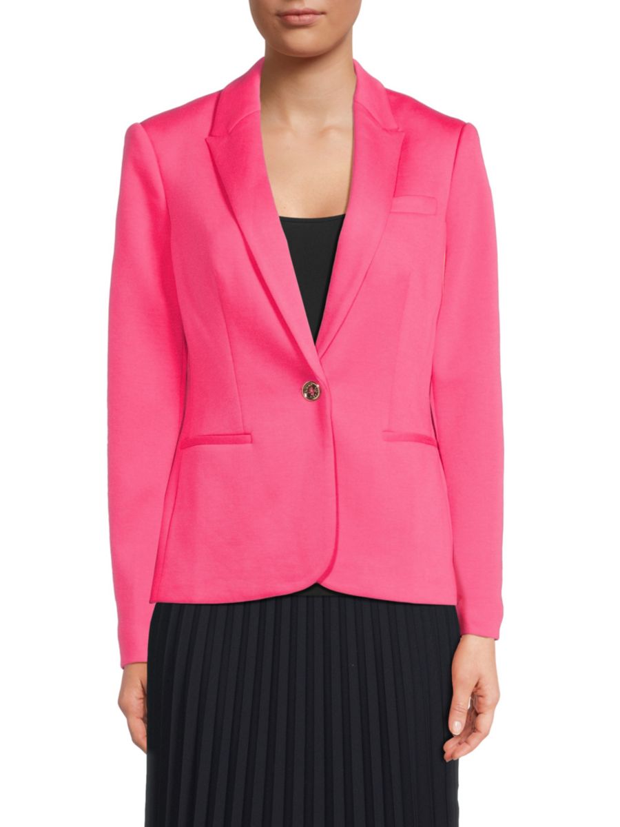 

Строгий блейзер из смесовой полиэстера Tommy Hilfiger, цвет Rosette Pink