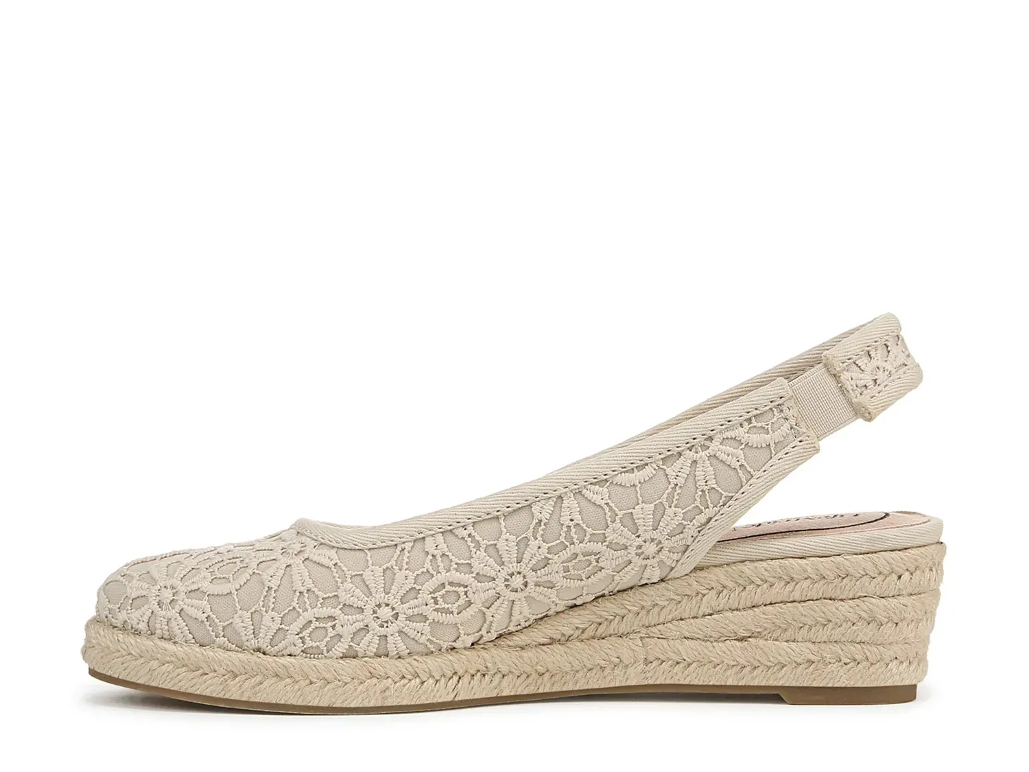 Туфли-лодочки LifeStride Kayden Espadrille на танкетке, бежевая кружевная ткань с цветочным узором — фото 3
